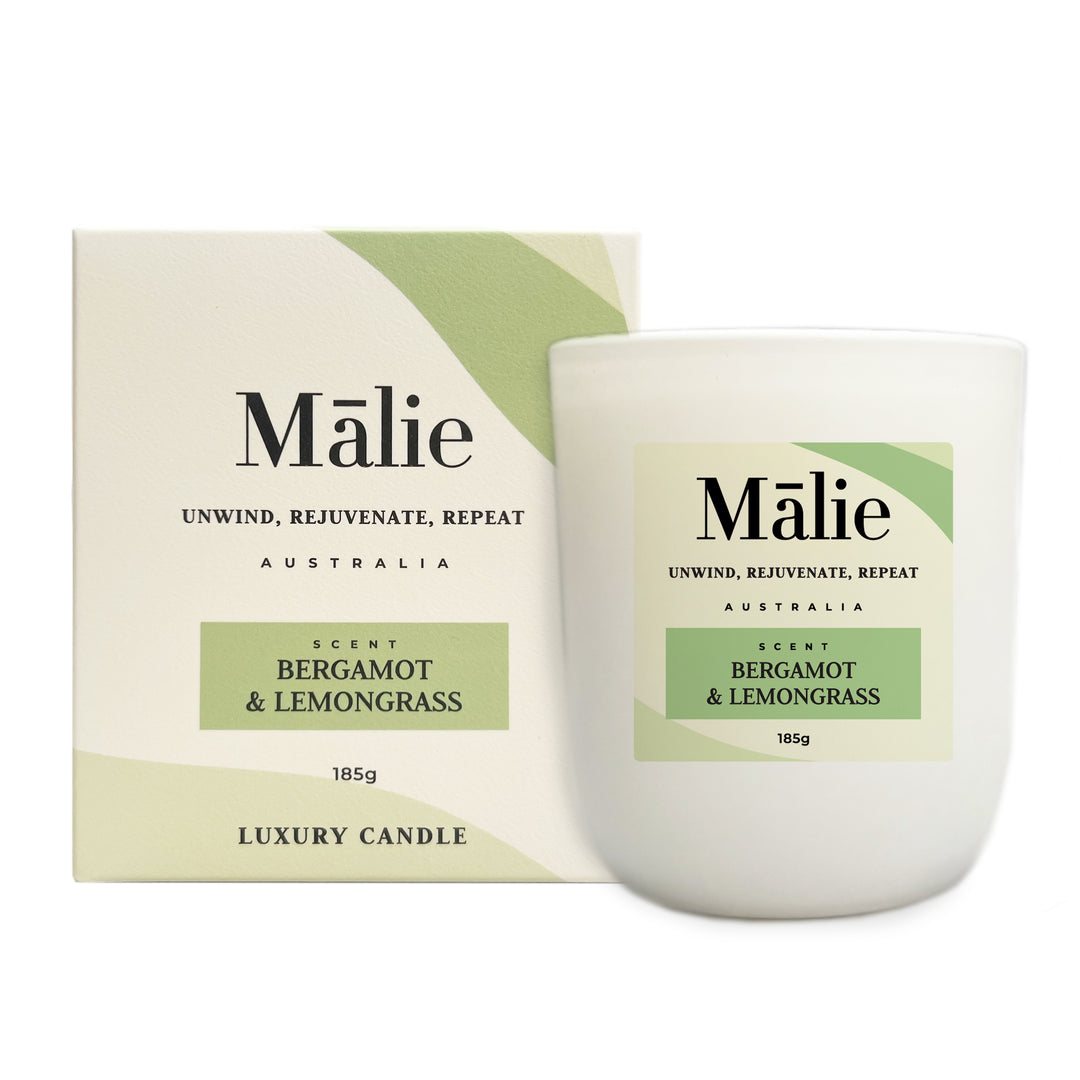 Malie Bergamot and Lemongrass Luxury Soy Candle 185g