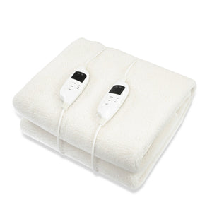 Laura Hill Electric Blanket Fleece Dual LED Control 9 Levels Timer 40cm Double