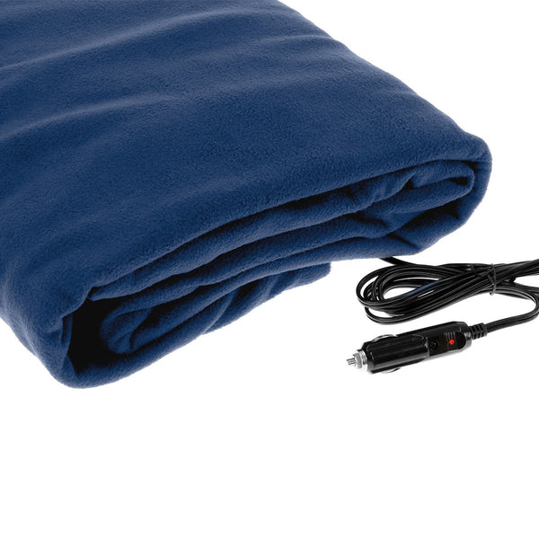 Laura Hill Heated Electric Car Blanket 150 x 110cm 12v Navy Blue