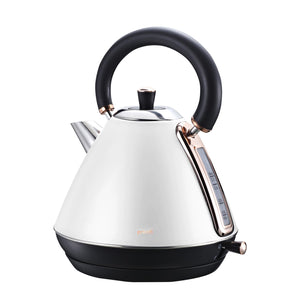 Pronti 1.7L Matt Stainless Rose Trim Collection Kettle White
