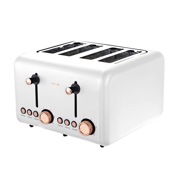 Pronti Rose Trim Collection Toaster Kettle Bundle White