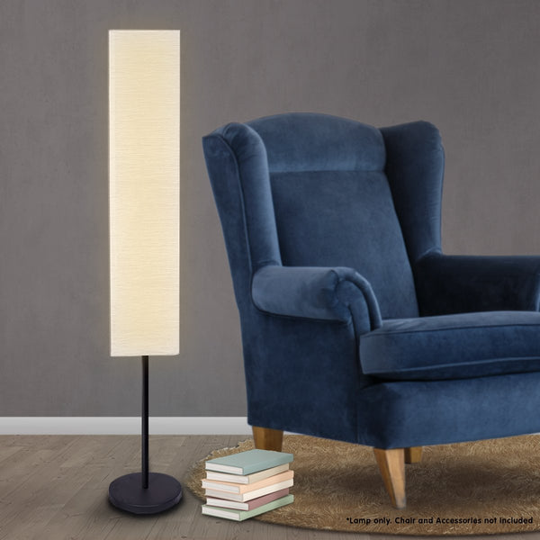 Sarantino Metal Base Floor Lamp Light White Paper Wrinkle Shade Stand