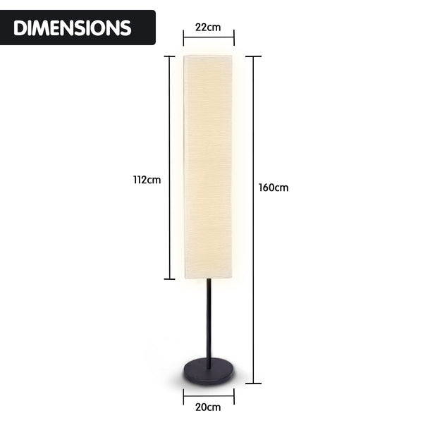 Sarantino Metal Base Floor Lamp Light White Paper Wrinkle Shade Stand