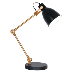 Sarantino Adjustable Metal Table Desk Lamp Black Gold