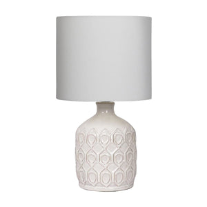 Sarantino Ceramic Coffee Side Table Lamp Light Cream White Shade