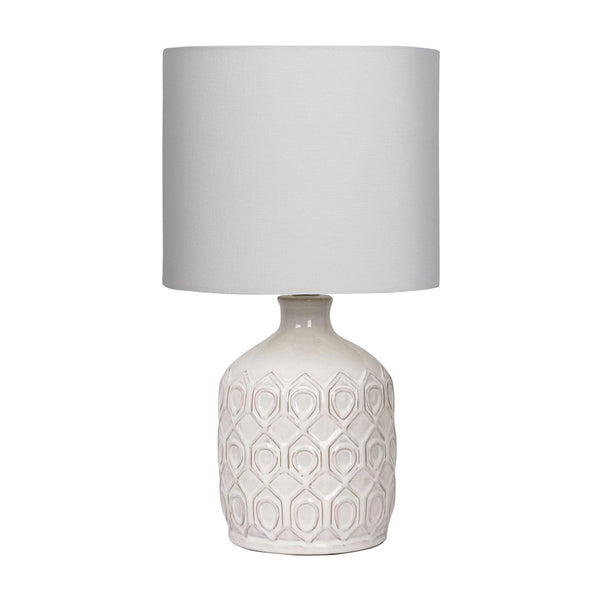 Sarantino Ceramic Coffee Side Table Lamp Light Cream White Shade