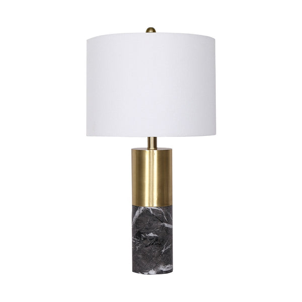 Sarantino Metal Marble Coffee Side Table Lamp Light Black White Shade