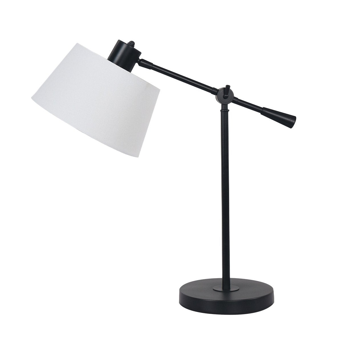 Sarantino Adjustable Metal Coffee Side End Table Lamp Light Black White Shade