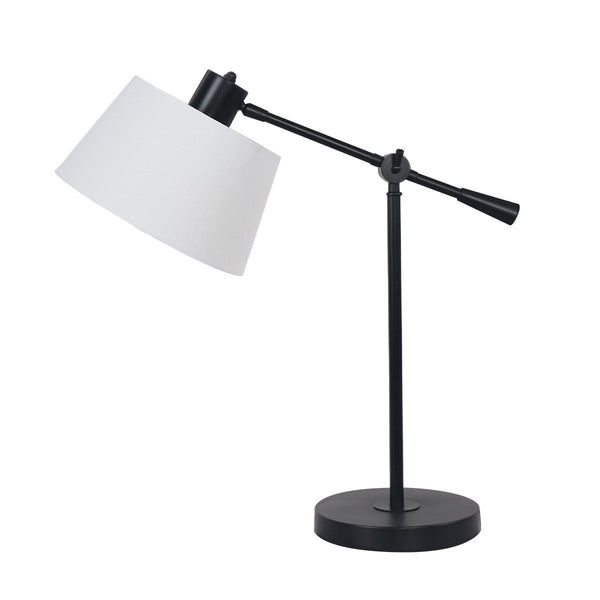 Sarantino Adjustable Metal Coffee Side End Table Lamp Light Black White Shade