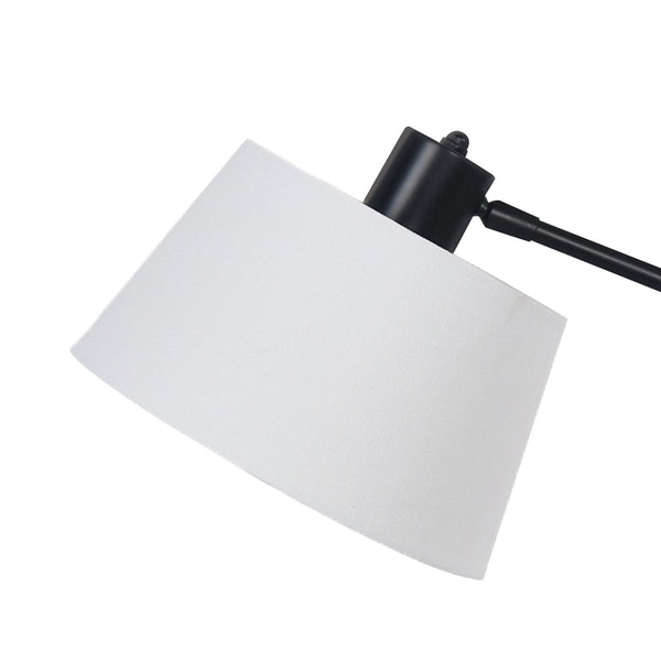 Sarantino Adjustable Metal Coffee Side End Table Lamp Light Black White Shade