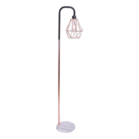 Sarantino Rose Gold Floor Lamp Light Geometric Shade Marble Base