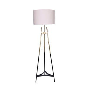 Sarantino Metal Tripod Floor Lamp Light Gradient Finish Drum Shade Gold Black