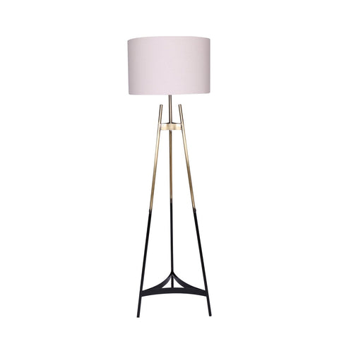 Sarantino Metal Tripod Floor Lamp Light Gradient Finish Drum Shade Gold Black