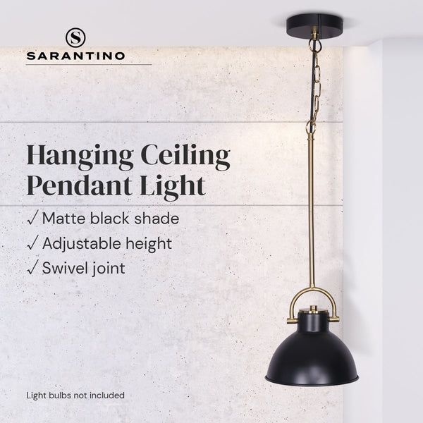 Sarantino Ceiling Pendant Light Lamp Matte Black Brushed Gold