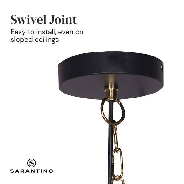 Sarantino Ceiling Pendant Light Lamp Matte Black Brushed Gold