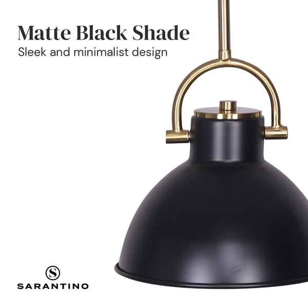 Sarantino Ceiling Pendant Light Lamp Matte Black Brushed Gold