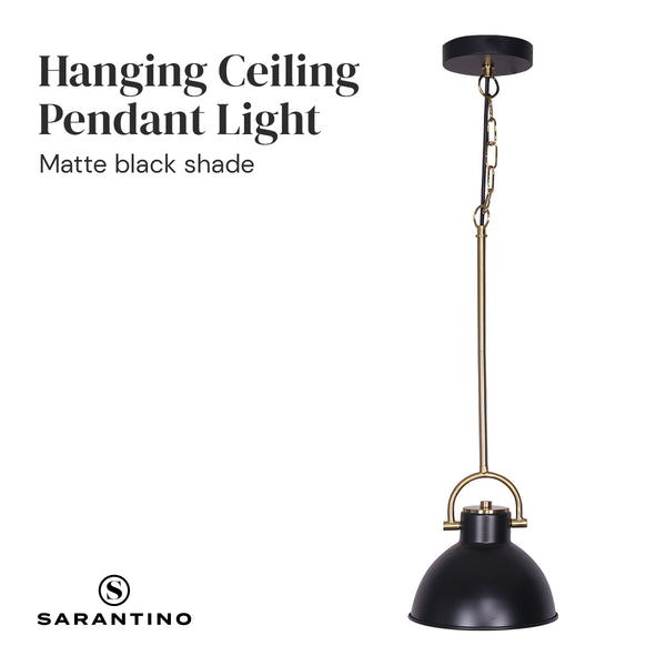 Sarantino Ceiling Pendant Light Lamp Matte Black Brushed Gold