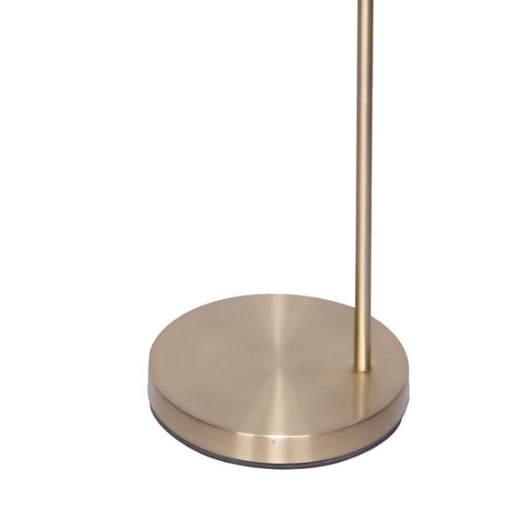 Sarantino 90 Degree Arc Floor Lamp Light Brass Finish White Drum Shade