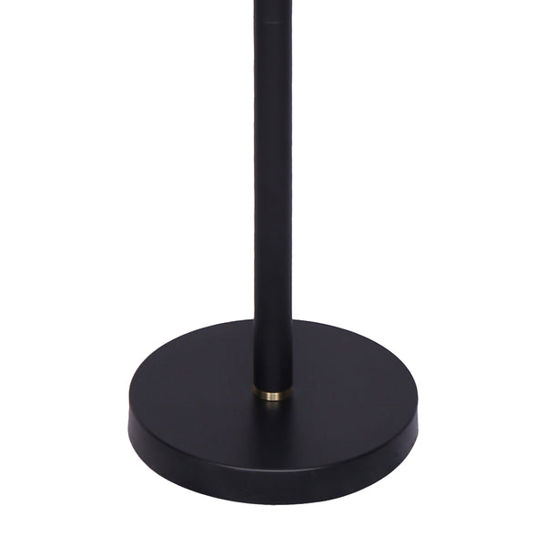 Sarantino Adjustable 3 Arm Arc Floor Lamp Light Black Base Brushed Gold Shades