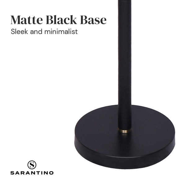 Sarantino Adjustable 3 Arm Arc Floor Lamp Light Black Base Brushed Gold Shades