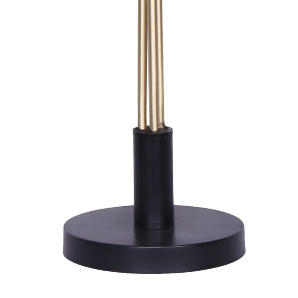 Sarantino Metal Frame 3 Exposed Bulb Industrial Table Lamp Light Black Gold