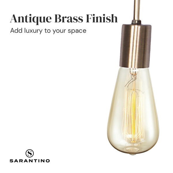 Sarantino Metal Frame 3 Exposed Bulb Industrial Table Lamp Light Black Gold