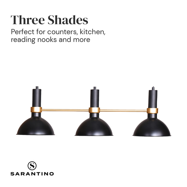 Sarantino Adjustable Retro Triple 3 Bulb Hanging Pendant Ceiling Lamp Light