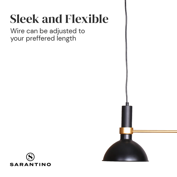 Sarantino Adjustable Retro Triple 3 Bulb Hanging Pendant Ceiling Lamp Light