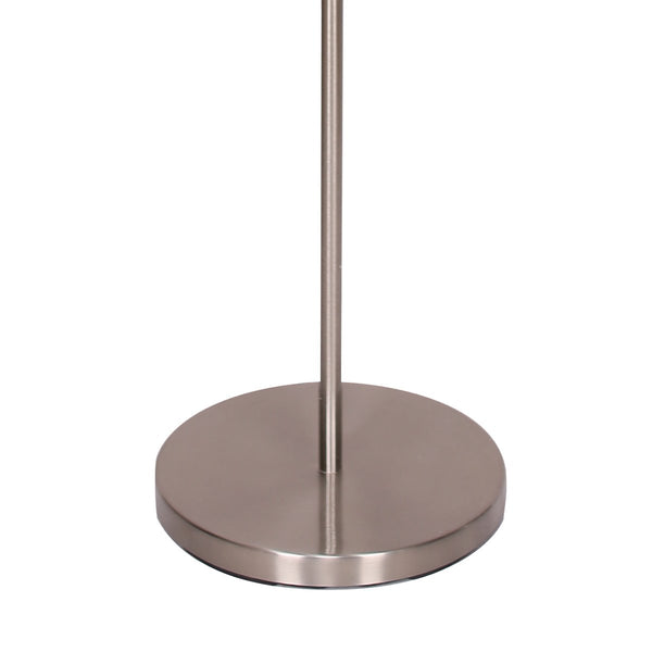 Sarantino Nickel Metal Arc Floor Lamp Light White Shade