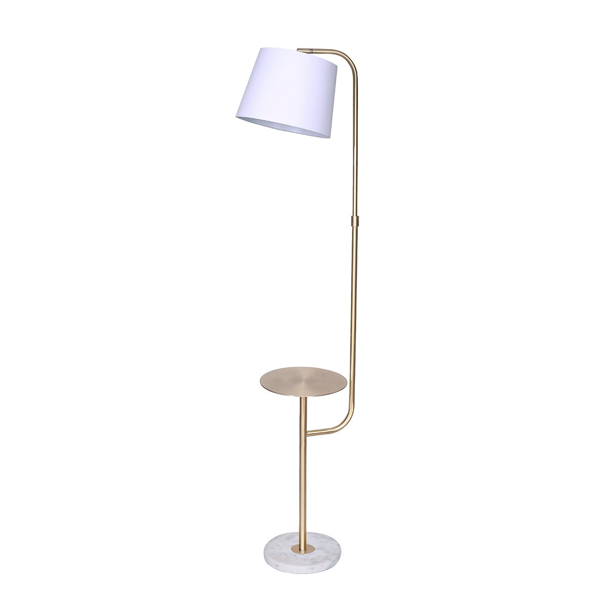 Sarantino Adjustable Marble Brass Floor Lamp Light Shelf Gold Grey