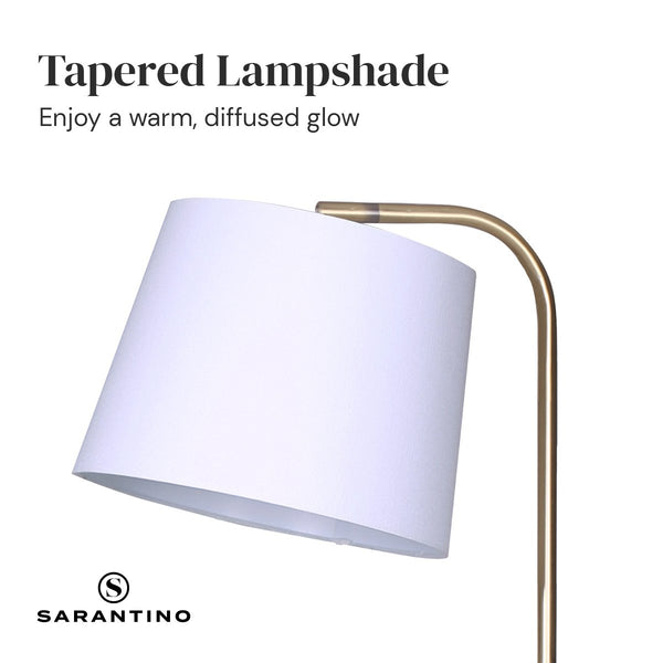Sarantino Adjustable Marble Brass Floor Lamp Light Shelf Gold Grey