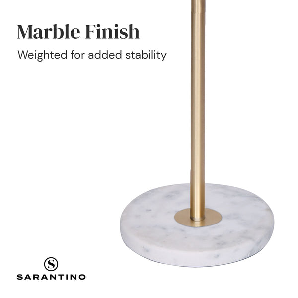 Sarantino Adjustable Marble Brass Floor Lamp Light Shelf Gold Grey