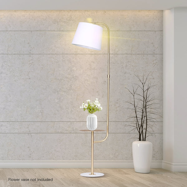Sarantino Adjustable Marble Brass Floor Lamp Light Shelf Gold Grey