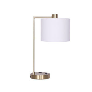 Sarantino Metal Task Lamp Light USB Charging Port Antique Brass Finish