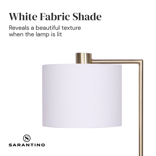 Sarantino Metal Task Lamp Light USB Charging Port Antique Brass Finish