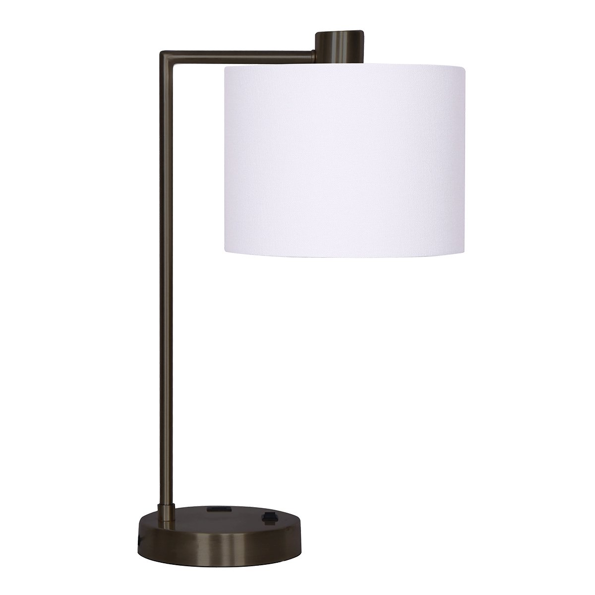 Sarantino Metal Table Desk Lamp Light USB Charging Port Bronze Finish White Shade