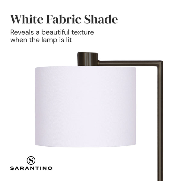 Sarantino Metal Table Desk Lamp Light USB Charging Port Bronze Finish White Shade