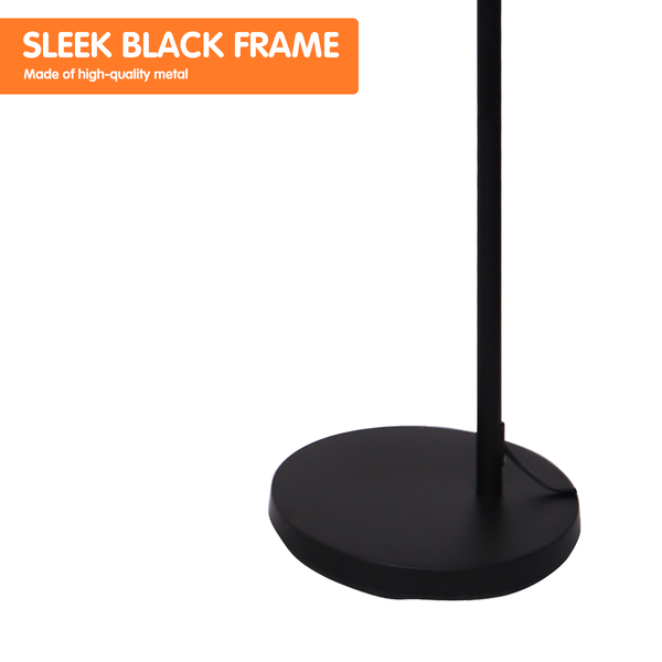 Sarantino Metal Arc Arch Arm Floor Lamp Light Drum Shade Black