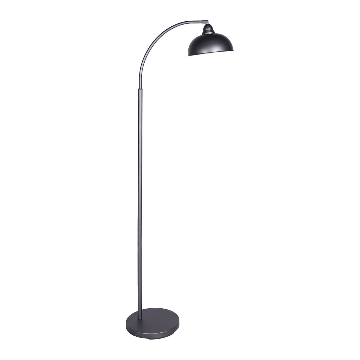 Sarantino Metal Floor Lamp Light Adjustable Dome Shade Dark Grey