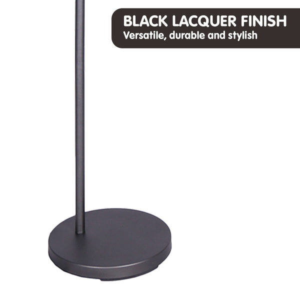 Sarantino Metal Floor Lamp Light Adjustable Dome Shade Dark Grey