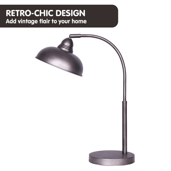 Sarantino Metal Table Desk Light Lamp Industrial Adjustable Angle Dark Grey