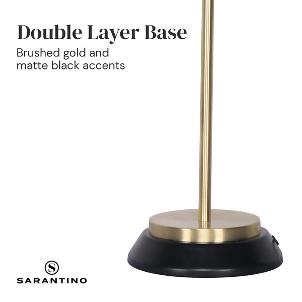 Sarantino Electric Reading Light Bedside Table Lamp Brass Finish Black