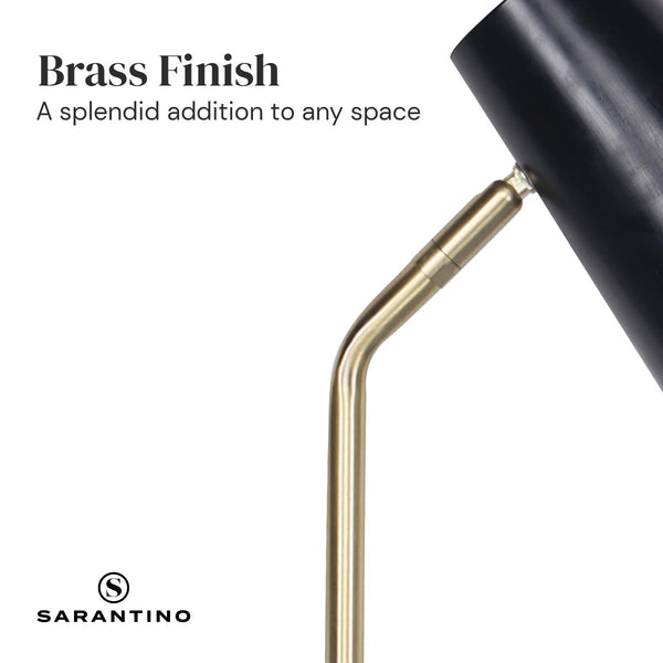 Sarantino Electric Reading Light Bedside Table Lamp Brass Finish Black