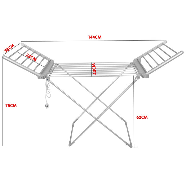 Pronti Heated Towel Clothes Rack Dryer Warmer Airer Hanger Laundry 230W