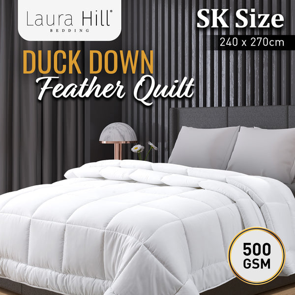Laura Hill 500GSM Duck Down Feather Quilt Duvet Doona Super King