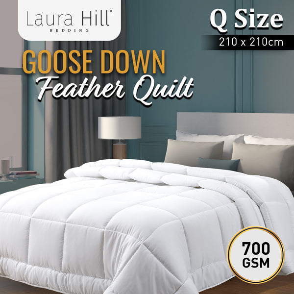 Laura Hill 700GSM Goose Down Feather Doona Duvet Quilt Queen