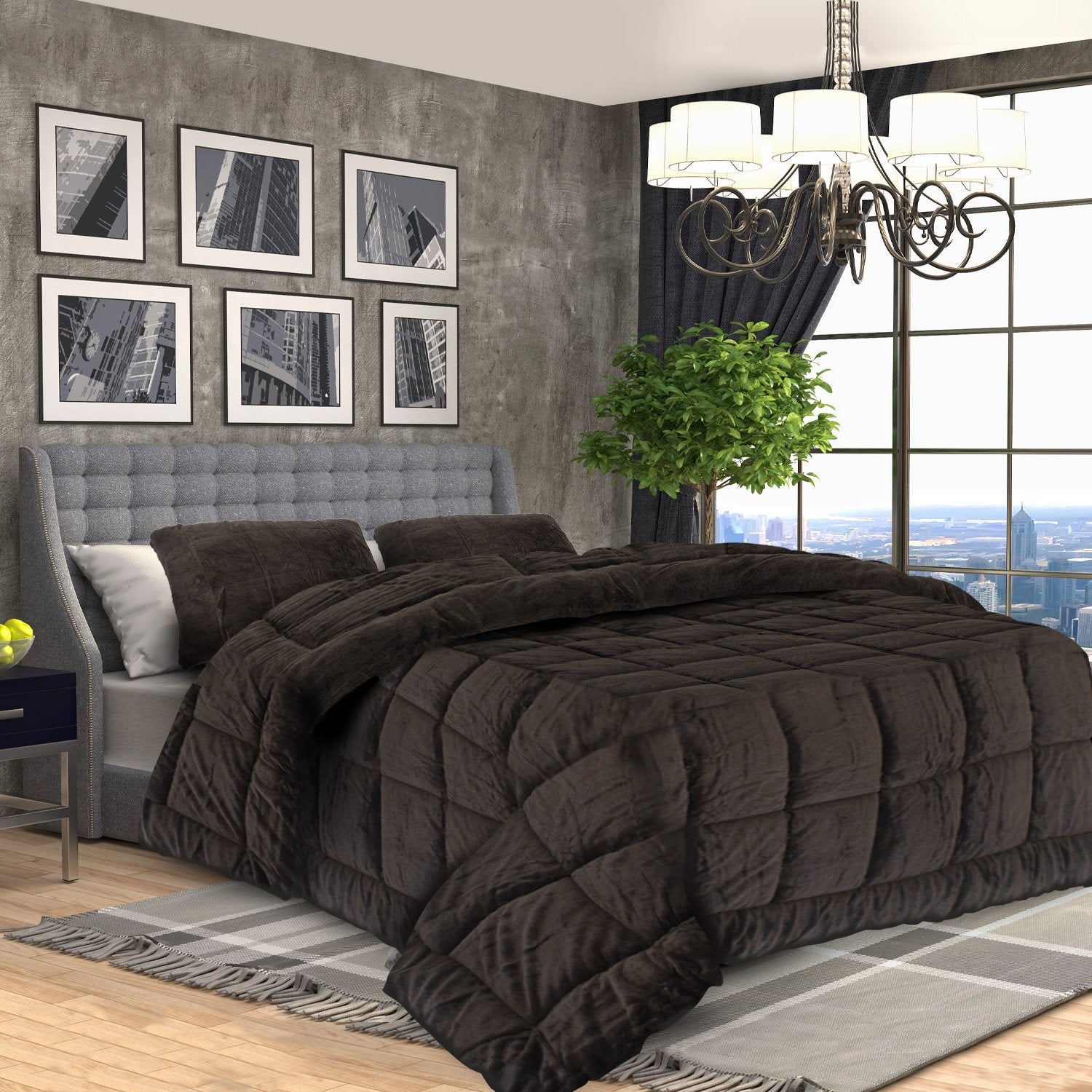 Laura Hill 600GSM Faux Mink Comforter Quilt Blanket Super King