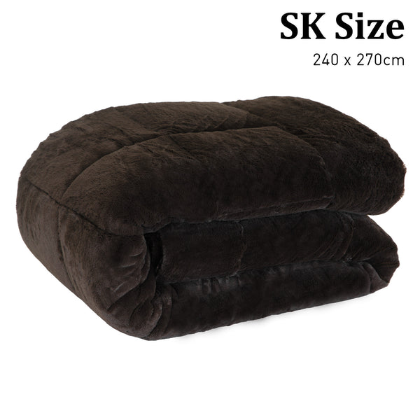 Laura Hill 600GSM Faux Mink Comforter Quilt Blanket Super King
