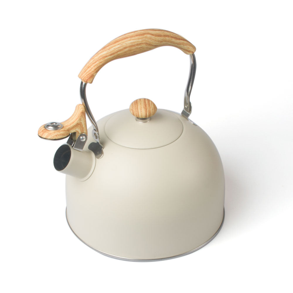 2.5L Whistling Kettle Stainless Steel Modern Cooker Stovetop Cream