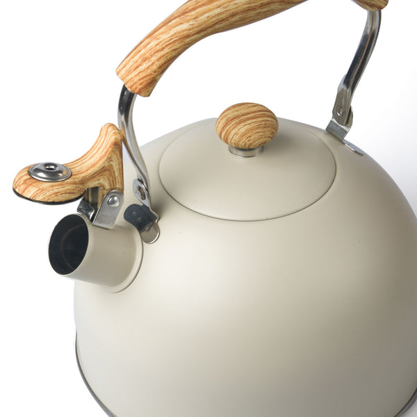 2.5L Whistling Kettle Stainless Steel Modern Cooker Stovetop Cream